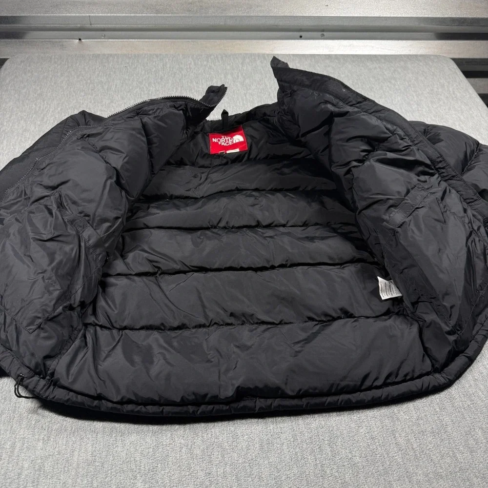 The North Face Jacket Women M Black Puffer Full Zip Nuptse Style Goose Down Warm